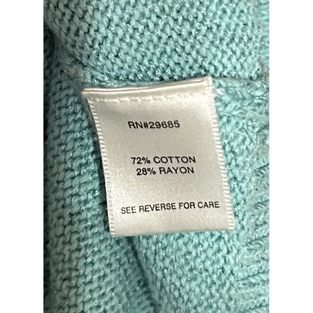 Pendleton Women's Large Blue Short Sleeve Sweater Lightweight Cotton Knit Top - Picture 5 of 5